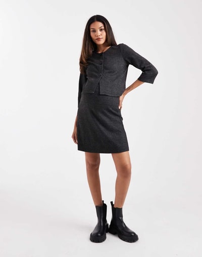 ASOS Mamalicious Maternity knit mini skirt in gray plaid print - part of a set