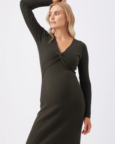 Ripe Maternity Remi Knit Nursing Dress  Ivy