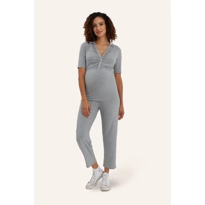 Target NOM Maternity Calista Top Grey LG