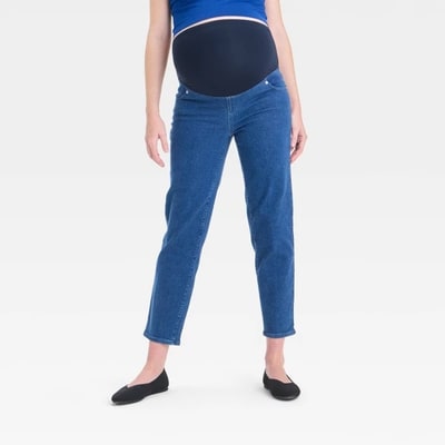 Target High-Rise Over The Belly 80's Slim Straight Denim Maternity Pants - Isabel Maternity by Ingrid & Isabel™ Dark Wash 6: Stretch