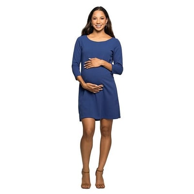 Kohl's Maternity 24Seven Comfort Apparel Three-Quarter Sleeve A-Line Knee-Length Dress