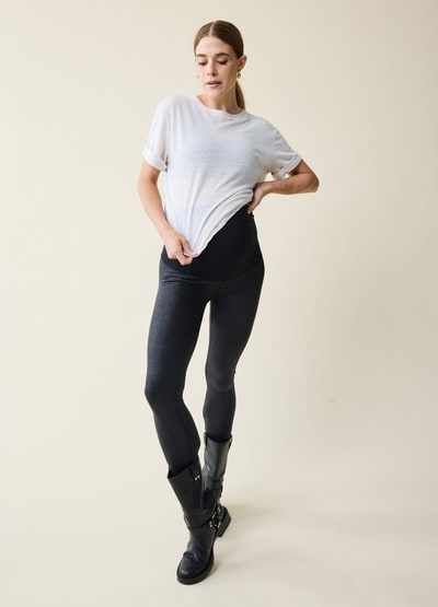 Ingrid & Isabel The Faux Leather Black Maternity Leggings