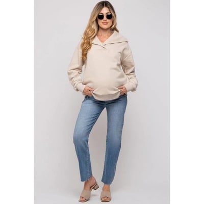 Target PinkBlush Light Blue Raw Hem Straight Maternity Jeans Light Blue 31