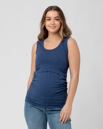Ripe Maternity Organic Nursing Tank Denim Marle