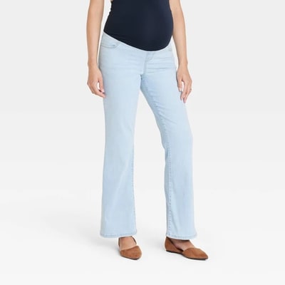 Target Over Belly High-Rise Denim Flare Maternity Pants - Isabel Maternity by Ingrid & Isabel™ Light Blue 12: Cotton Blend, Power Stretch
