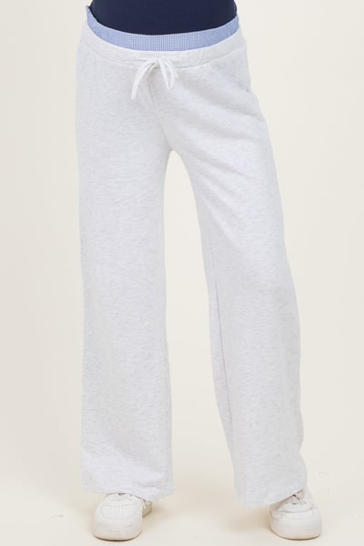 PinkBlush Heather Grey Contrast Waistband Maternity Lounge Pants