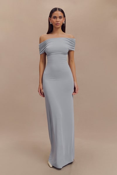 MESHKI Imogen Off Shoulder Slinky Maxi Dress