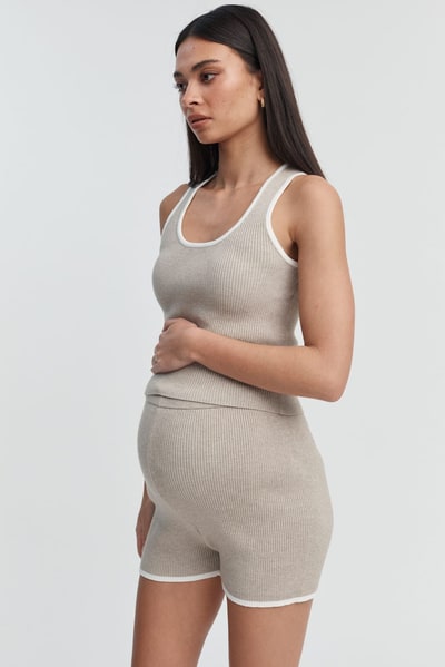 Legoe Heritage Woodford Crop Tank V2 (Taupe w Ivory) - FINAL SALE