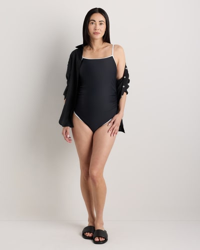 Quince Italian Maternity Square Neck One-Piece Swimsuit