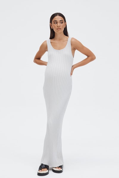Legoe Heritage Scoop Neck Luxe Dress (Stone) - FINAL SALE