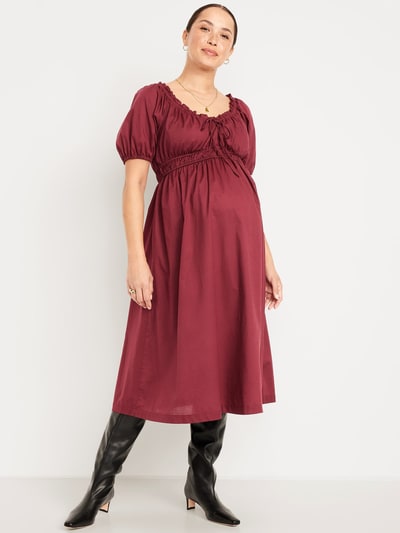 Old Navy Maternity Puff-Sleeve Midi Dress