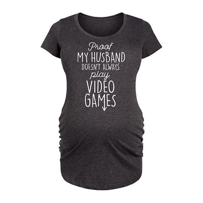 Kohl's Maternity Husband Doesn't Always Play Video Games Graphic Tee