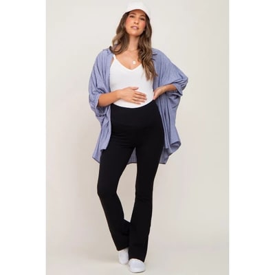 Target Pinkblush Black Flared Maternity Leggings Large