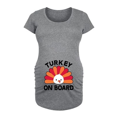 Kohl's Maternity Turkey On Board Graphic Tee