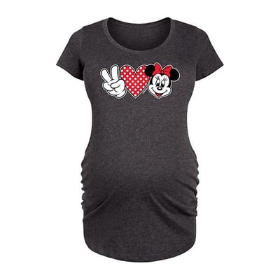 Kohl's Disney's Minnie Mouse Maternity Peace Love Graphic Tee