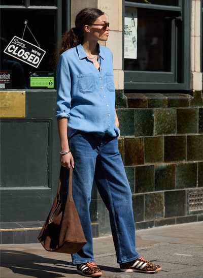 Isabella Oliver Organic Cotton Maternity Wide Leg Jeans