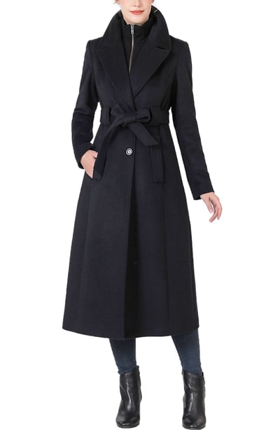 Kimi + Kai Kimi + Kai Women's "Rosalie" Wool Blend Long Belted Coat