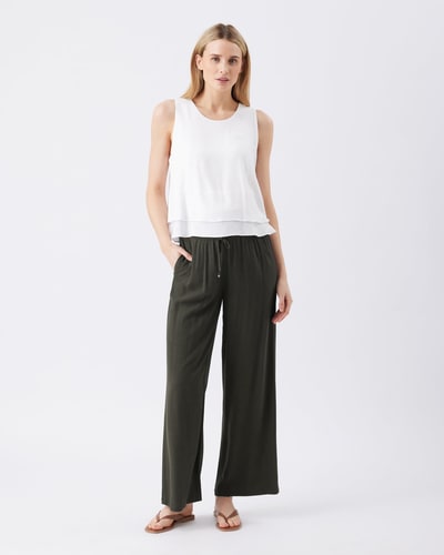 Ripe Maternity Wide Leg Tencel Pant Olive