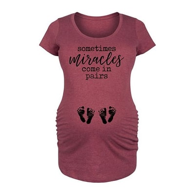 Kohl's Maternity Sometimes Miracles Come In Pairs Graphic Tee