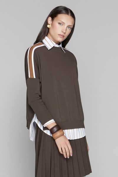 Apparalel Montia Top in Cocoa Stripe