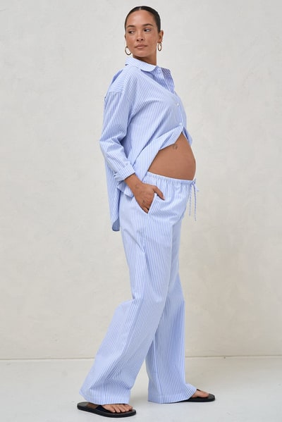 Bae the Label Plot Twist Woven Pant - Blue/White Stripe*