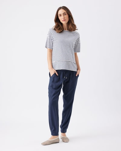 Ripe Maternity Tencel Off Duty Pant Navy