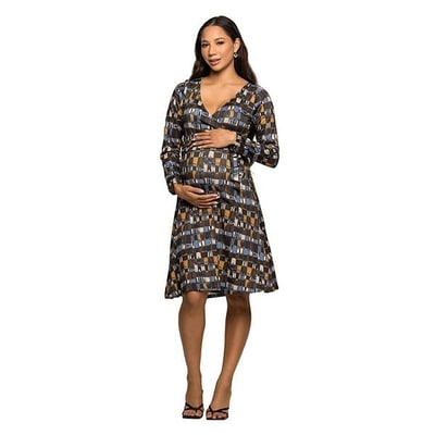 Kohl's Maternity 24Seven Comfort Apparel Long Sleeve Wrap Dress with Belt