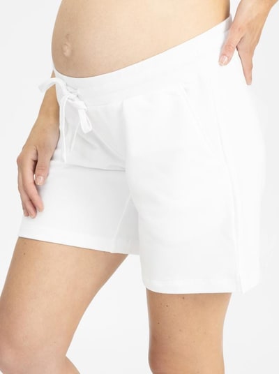 Angel Maternity White Maternity Cotton Shorts