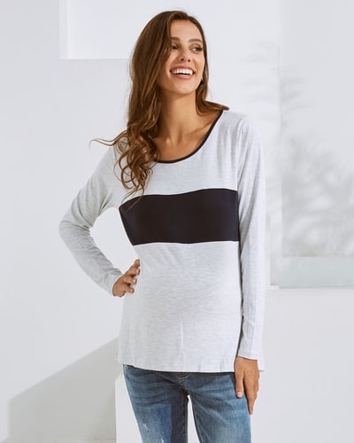 Angel Maternity Maternity and Nursing Long Sleeve  T-Shirt