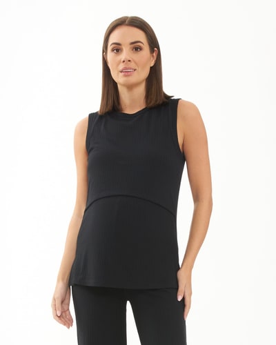 Ripe Maternity Peter Rib Nursing Tank Black