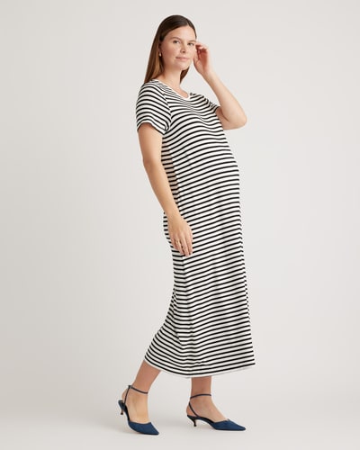 Quince Bamboo Jersey Maternity & Nursing T-Shirt Dress