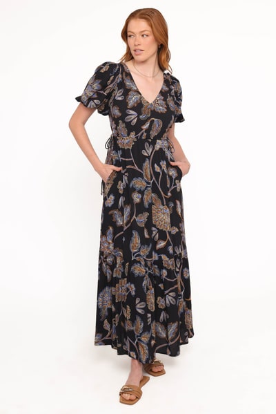 Petal & Pup Loveen Maxi Dress - Black Floral