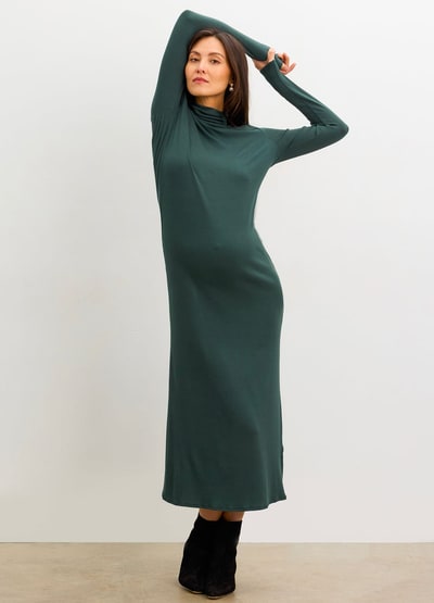 HATCH The Softest Rib Turtleneck Dress