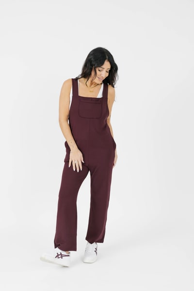 Smash + Tess Mia Full Length Romperalls in Deep Burgundy