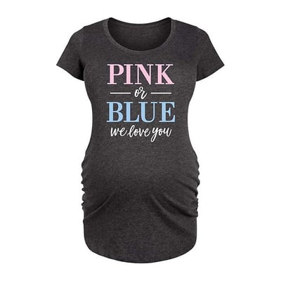 Kohl's Maternity Pink or Blue We Love You Graphic Tee