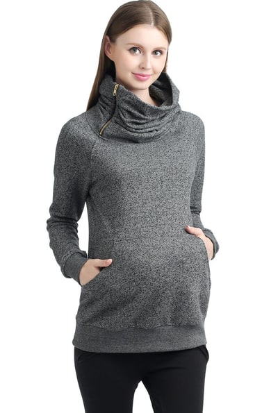 Kimi + Kai Kimi + Kai Maternity "Thea" Zip Collar Sweatshirt