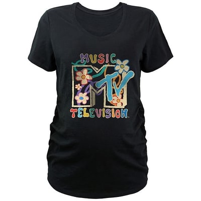 Kohl's Maternity MTV Kids Drawn Print Logo V-Neck Graphic Tee