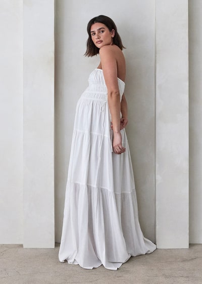 BUMPSUIT Shirred Strapless Gown