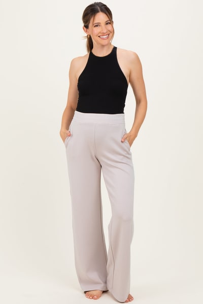 PinkBlush Beige Stripe Detail Maternity Lounge Pants