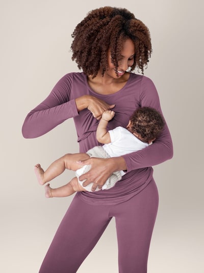 Milk & Baby Jane Nursing Pajama Set | Burgundy Plum