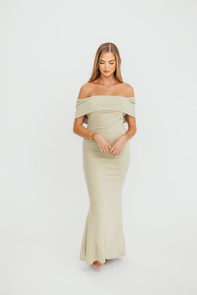 Worth Collective Monroe Maxi Dress in Sage - Bump Friendly