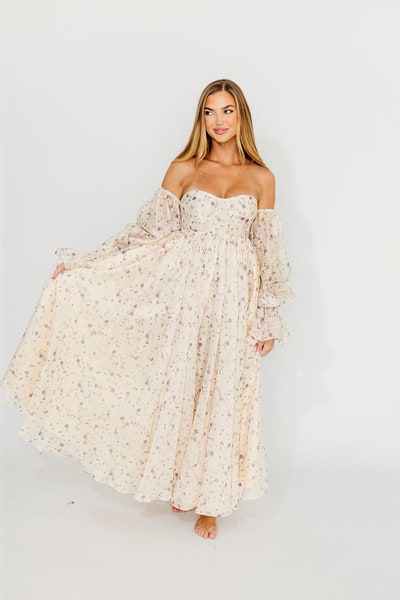 Worth Collective Dear Lily Maxi Dress in Lilac - Bump Friendly