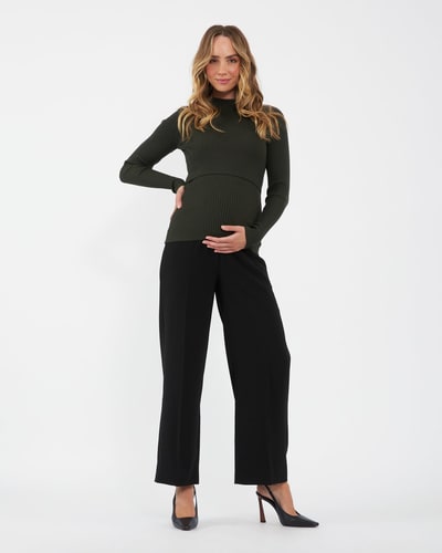 Ripe Maternity Alexa Wide Leg Pant  Black