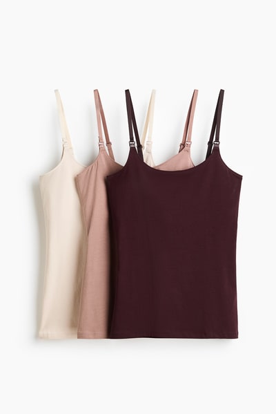H&M MAMA 3-Pack Nursing Camisole Tops