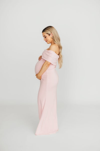 Worth Collective Monroe Maxi Dress in Dusty Pink - Bump Friendly