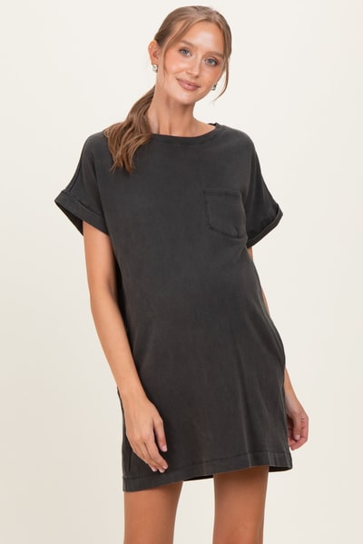 PinkBlush Charcoal Maternity T-Shirt Mini Dress