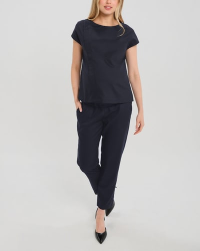 MARION Maternity MARION ReNew - Navy Elizabeth Under Belly Maternity Pants, All-Season Wool