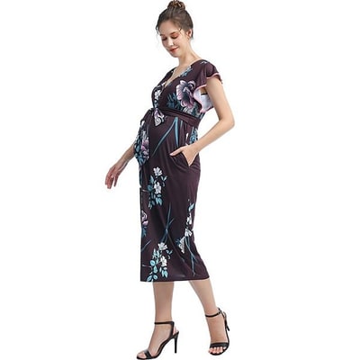 Kohl's Pokkori Maternity Nursing Belted Midi Dress