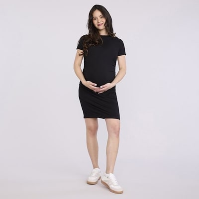 Kohl's Maternity Motherhood® Short Sleeve Crewneck Side Ruched Bodycon Dress