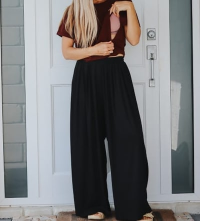 Cadenshae Wide Leg Ribbed Pants